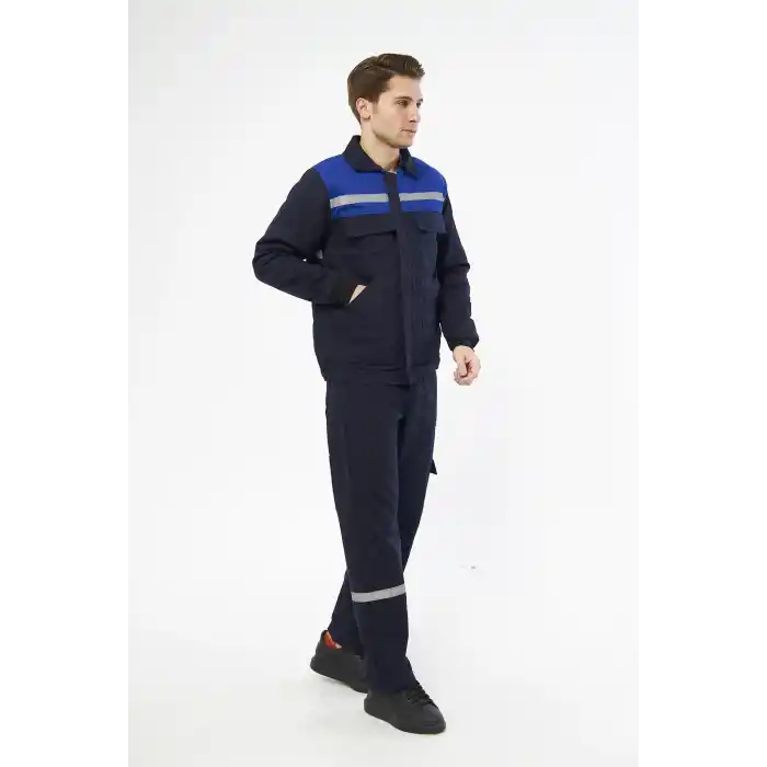 İş Takımı 7/7 Gabardin %100 Pamuk Kapitoneli Reflektörlü Kışlık