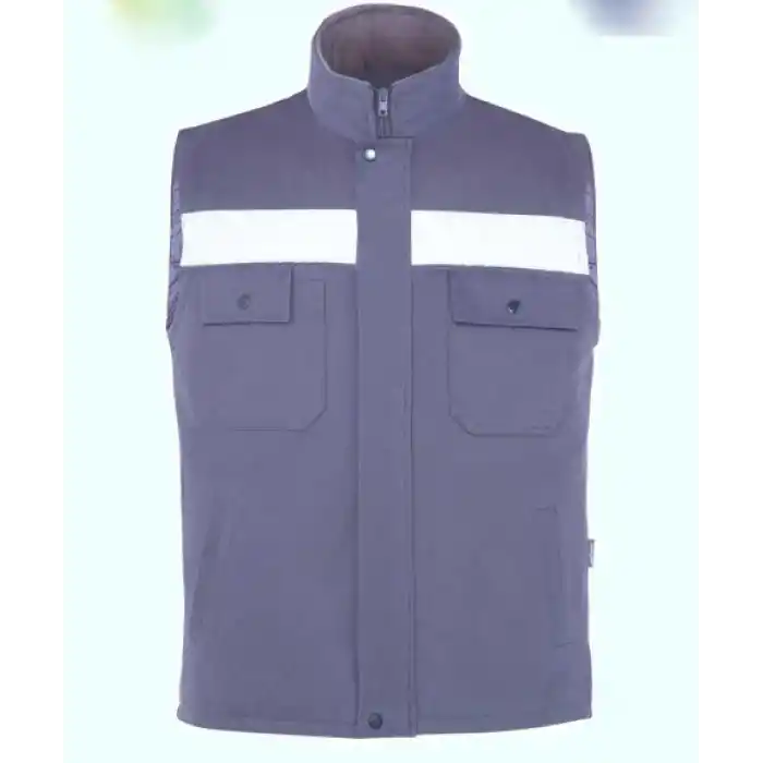 İş Takımı 7/7 Gabardin Gri %100 Pamuk Kapitoneli Reflektörlü Kışlık