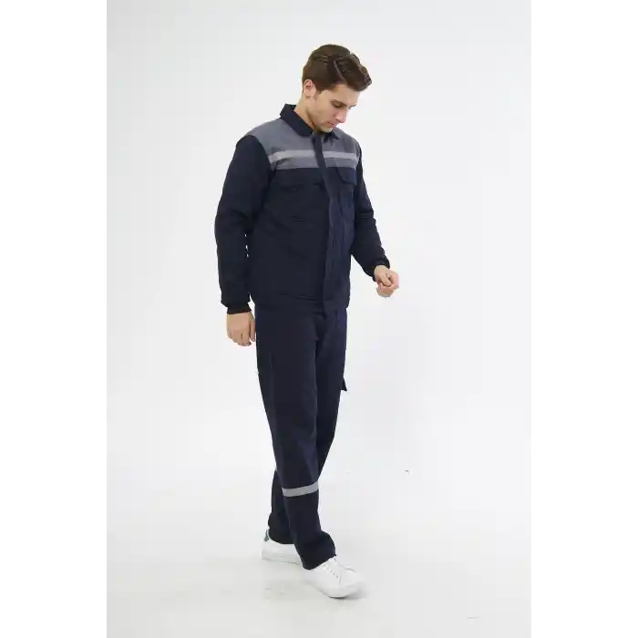 İş Takımı 7/7 (mont+pantolon) Reflektörlü %100 Pamuk Kapitoneli Kışlık