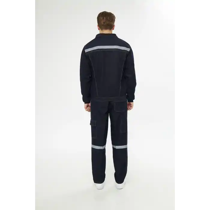 İş Takımı Kot Taşlanmış %100 Pamuk Kapitoneli Reflektörlü Kışlık