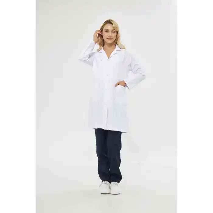 Mervem Bayan Beyaz İş Önlüğü Alpaka