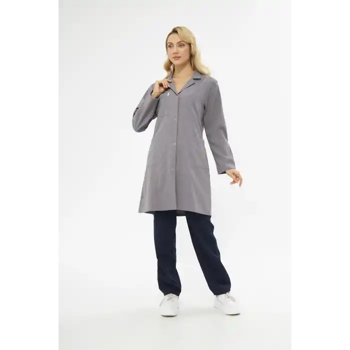 Mervem Bayan Gri İş Önlüğü Alpaka