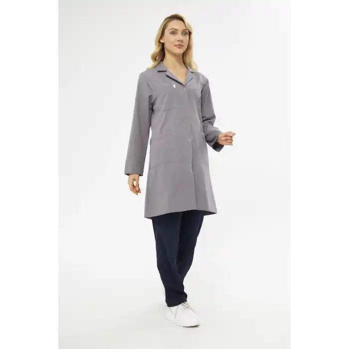 Mervem Bayan Gri İş Önlüğü Alpaka