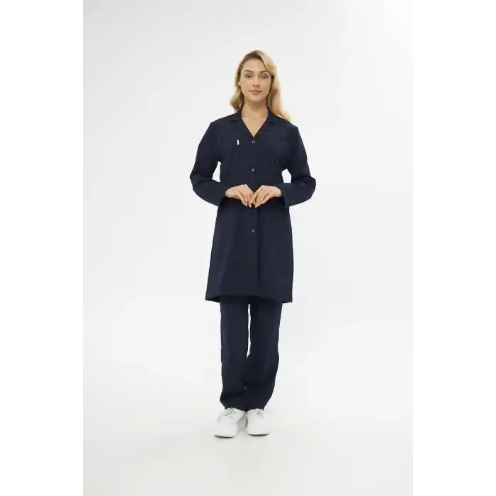 Mervem Bayan Lacivert İş Önlüğü Alpaka