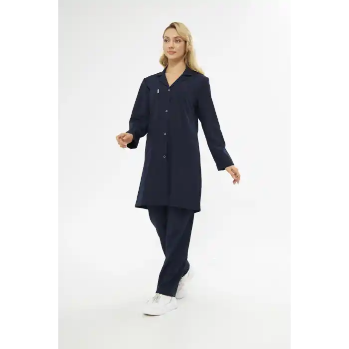 Mervem Bayan Lacivert İş Önlüğü Alpaka