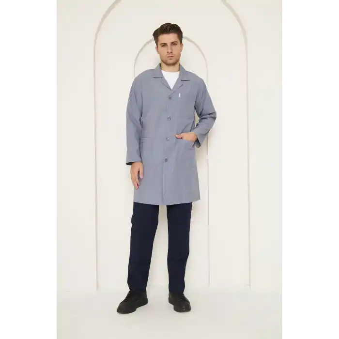 Mervem Erkek Gri İş Önlüğü Alpaka