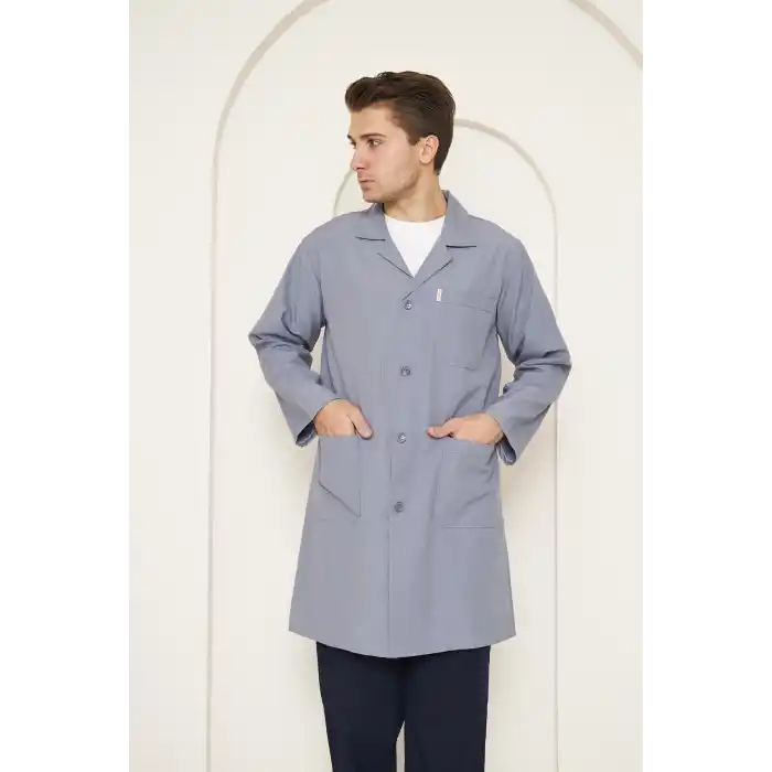 Mervem Erkek Gri İş Önlüğü Alpaka