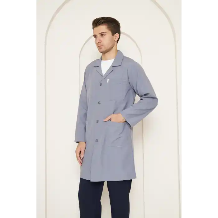 Mervem Erkek Gri İş Önlüğü Alpaka