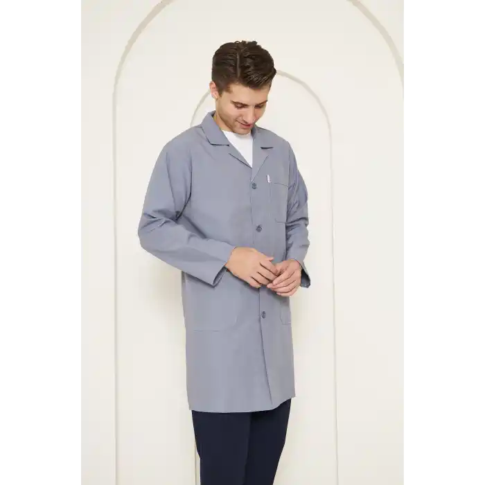 Mervem Erkek Gri İş Önlüğü Alpaka