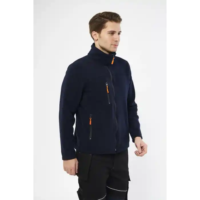 Mervem Lacivert Tam Fermuarlı 3 Cepli Polar