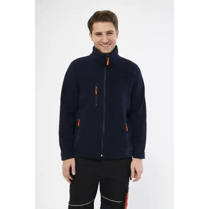 Mervem Lacivert Tam Fermuarlı 3 Cepli Polar