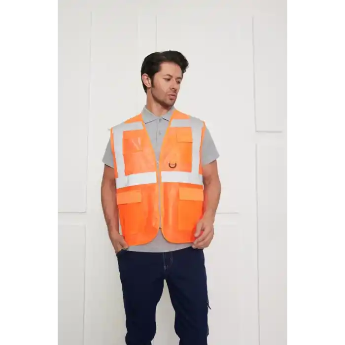 Mühendis Tipi İkaz Yeleği (TURUNCU)
