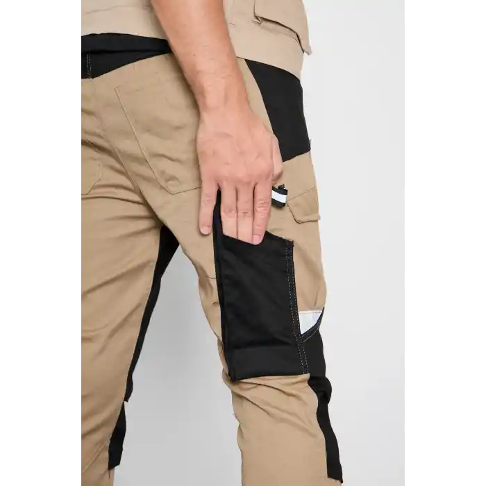 Orange Safety Bej Paris Harman Karışımı Yelek + Pantolon