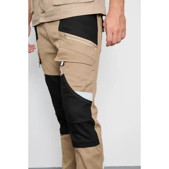 Orange Safety Bej Paris Harman Karışımı Yelek + Pantolon