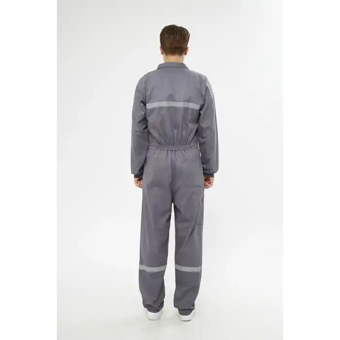 Orange Safety Gri Bütün  İş Tulumu 12/16 Gabardin