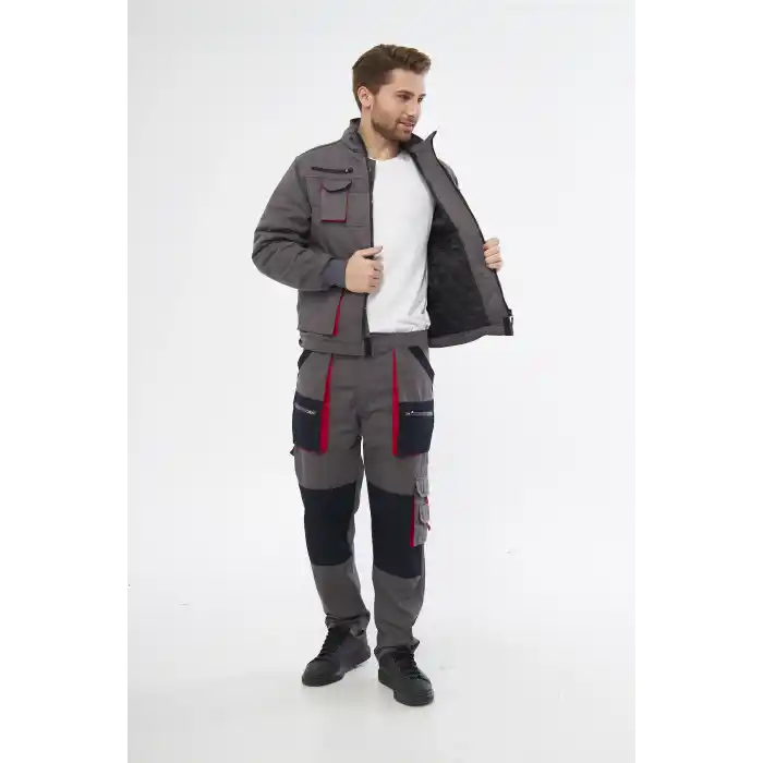 Orange Safety Gri Harman Karışımı Ceket