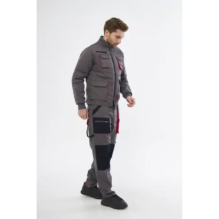 Orange Safety Gri Harman Karışımı Ceket Pantolon