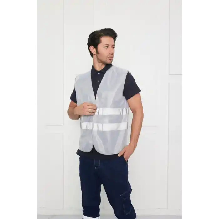 Orange Safety Gri İkaz Yeleği
