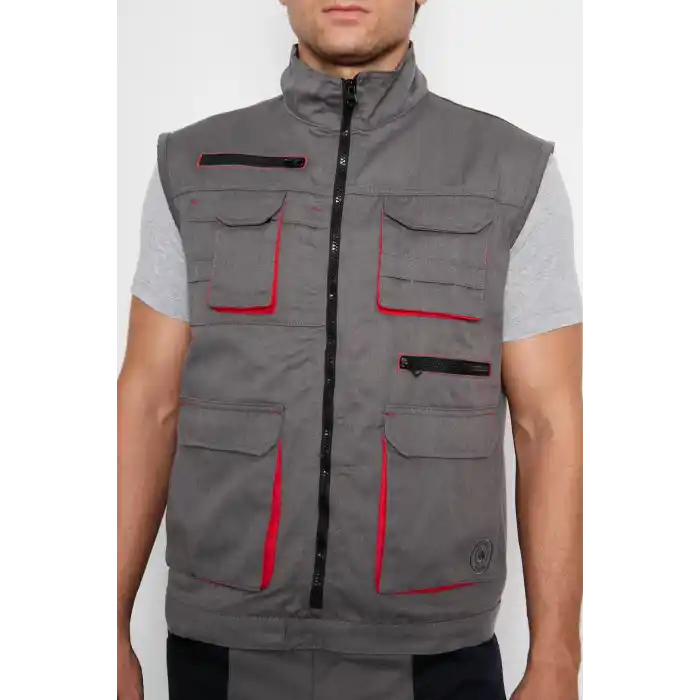 Orange Safety Gri Takım Berlin Harman Karışımı Yelek + Pantolon