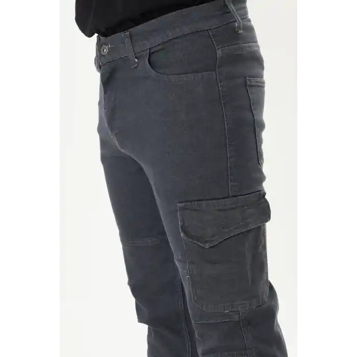 Orange Safety İş Pantolonu Kot Füme Reflektörlü Kargo Cepli