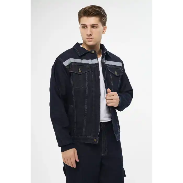 Orange Safety Kot Mont Taşlanmış %100 Pamuk Kapitoneli Reflektörlü