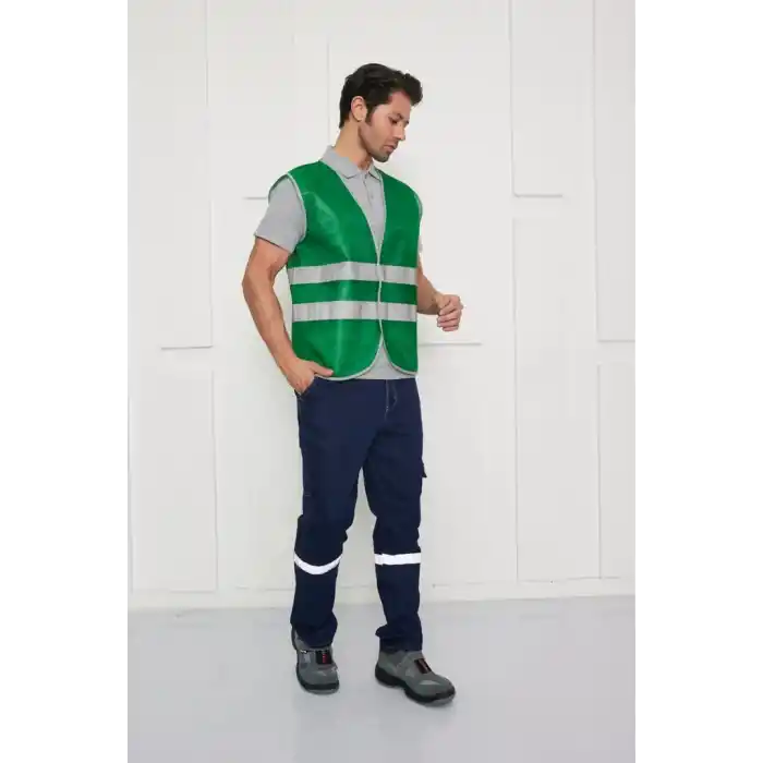 Orange Safety Koyu Yeşil İkaz Yeleği