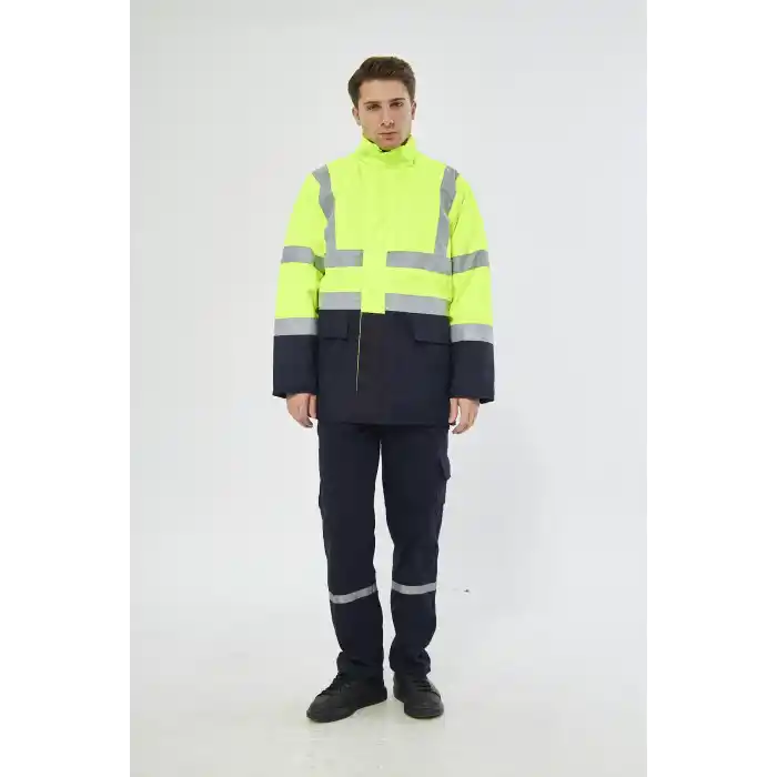 Orange Safety Parka Oxford Reflektörlü Yeşil