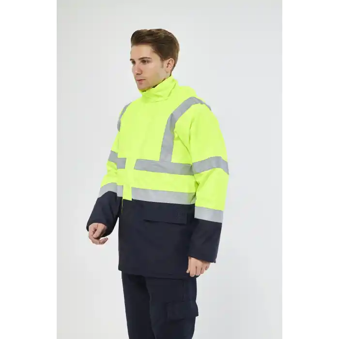 Orange Safety Parka Oxford Reflektörlü Yeşil