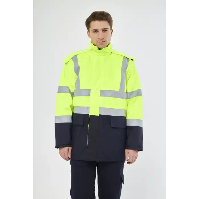 Orange Safety Parka Oxford Reflektörlü Yeşil