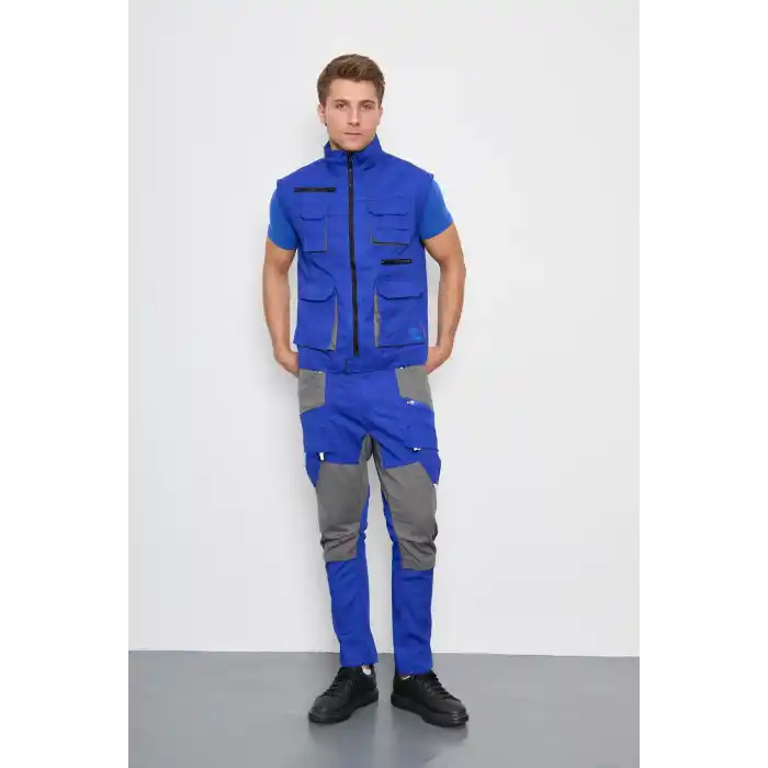 Orange Safety Sax Mavi Atina Harman Karışımı Yelek + Pantolon