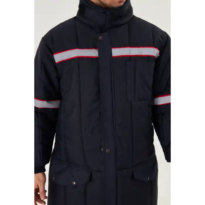 Orange Safety Şişme SHD Mont + Tulum Takım Reflektörlü Lacivert