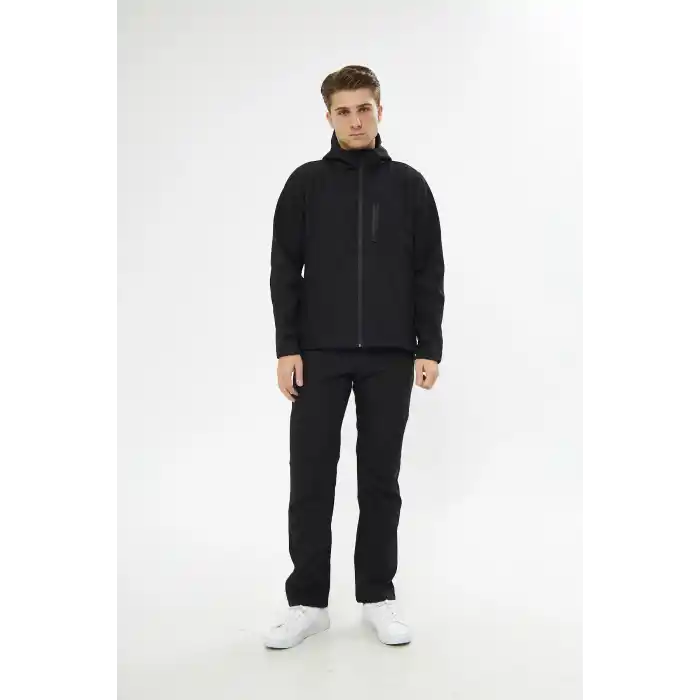 Orange Safety Siyah Softshell Mont Ceket ve Pantolon Takım