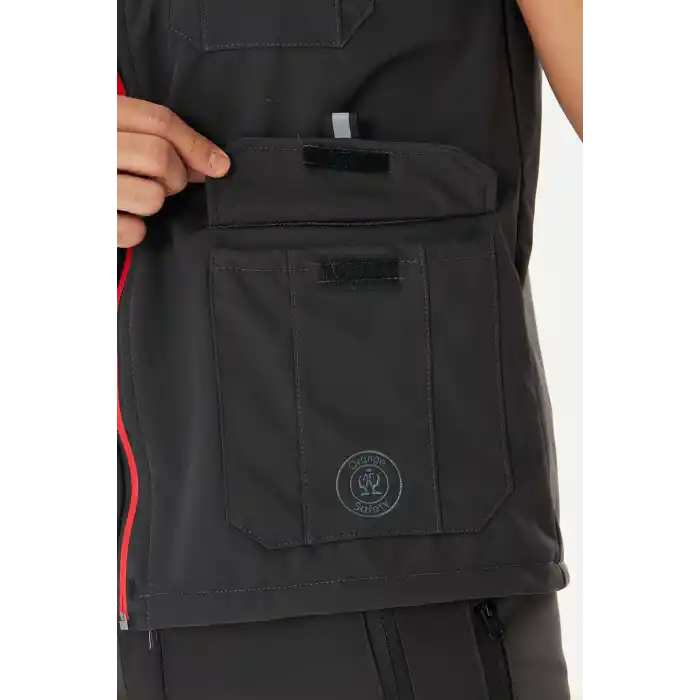 Orange Safety Softshell Füme Yelek