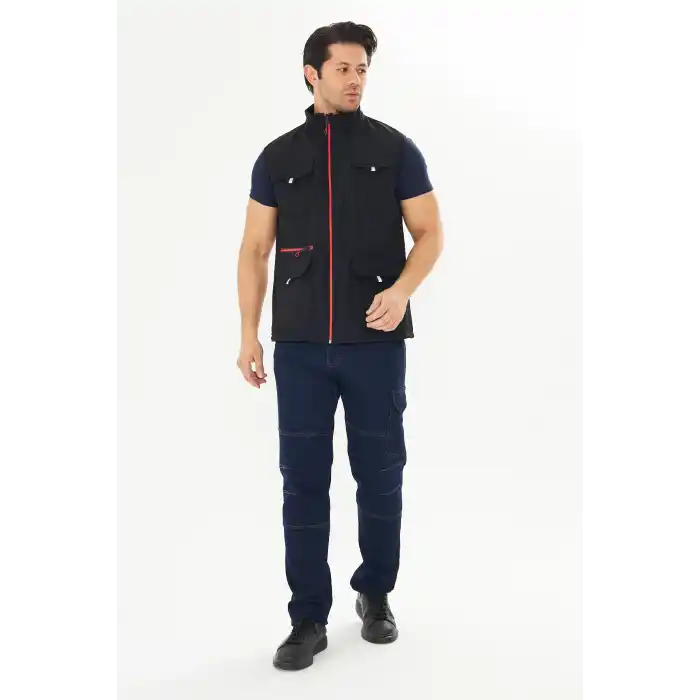 Orange Safety Softshell Siyah Yelek