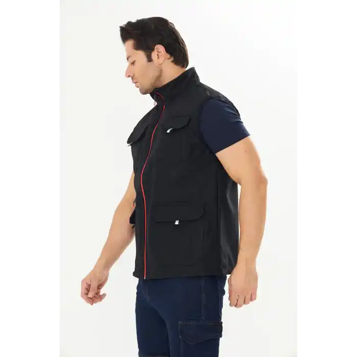 Orange Safety Softshell Siyah Yelek