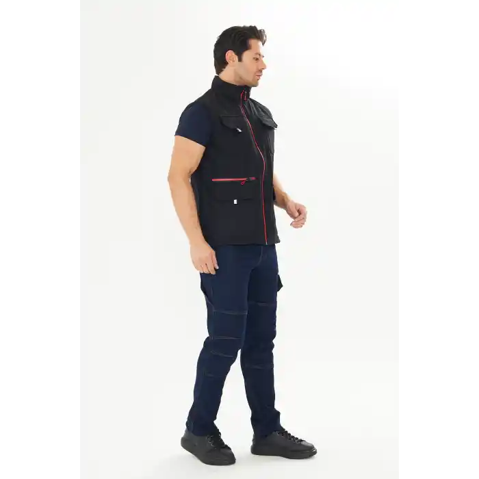 Orange Safety Softshell Siyah Yelek