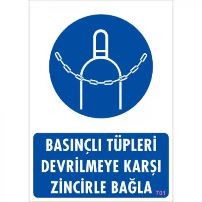 Pvc Levha Basınçlı Tüpleri Devrilmeye Karşı Zincirle Bağla 25X35 Cm