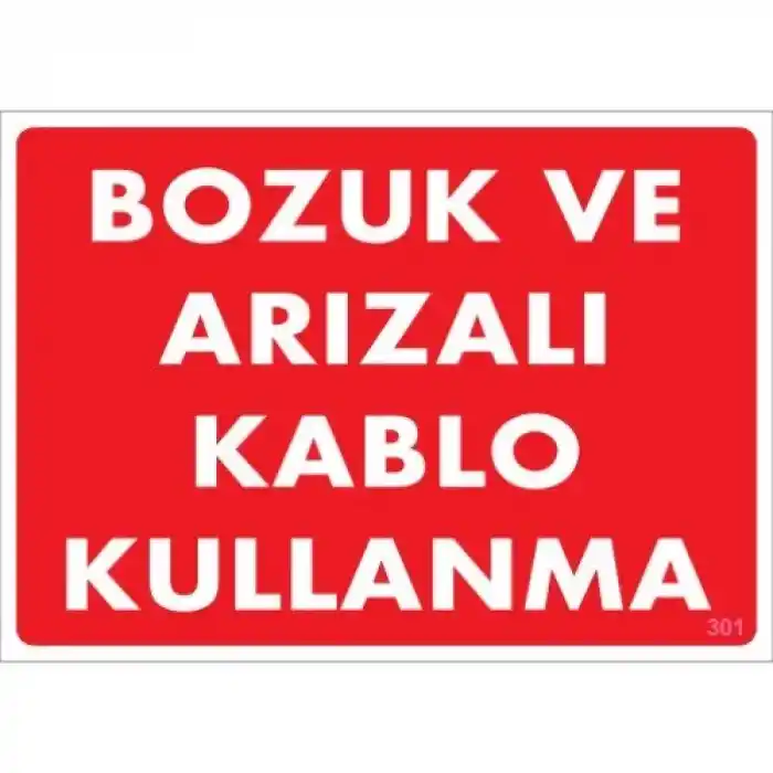 Pvc Levha Bozuk ve Arızalı Kablo Kullanma 25X35 Cm