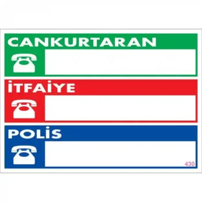 Pvc Levha Cankurtaran İtfaiye Polis 25X35 Cm