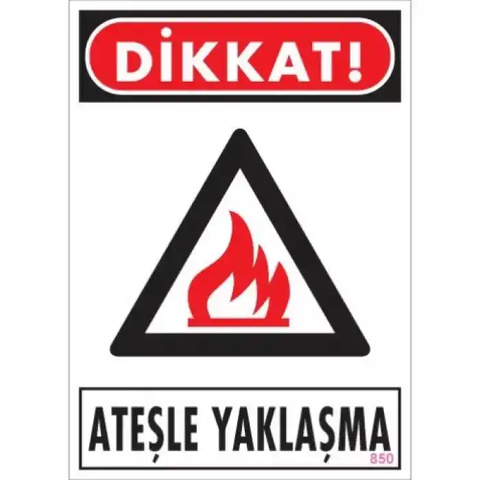 Pvc Levha Dikkat Ateşle Yaklaşma 25X35 Cm