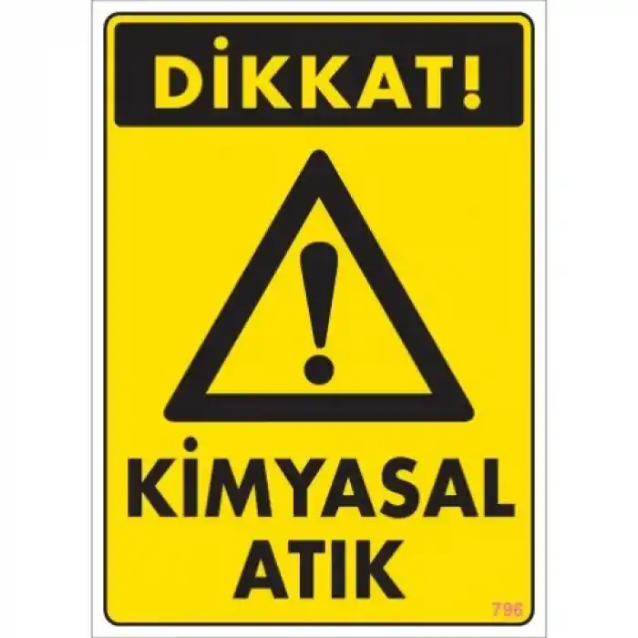 Pvc Levha Dikkat Kimyasal Atık 25X35 Cm