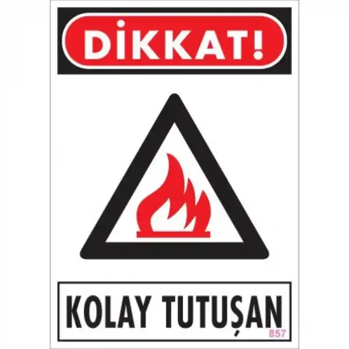 Pvc Levha Dikkat Kolay Tutuşan 25X35 Cm