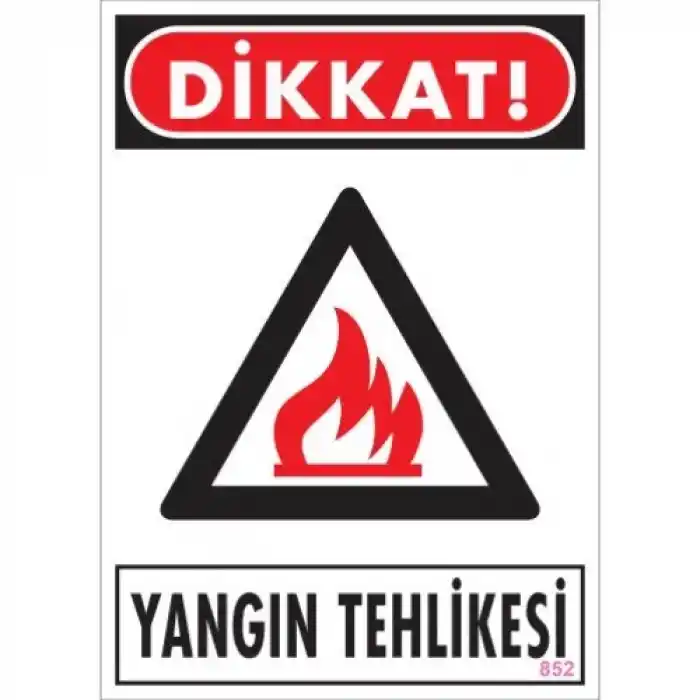 Pvc Levha Dikkat Yangın Tehlikesi 25X35 Cm
