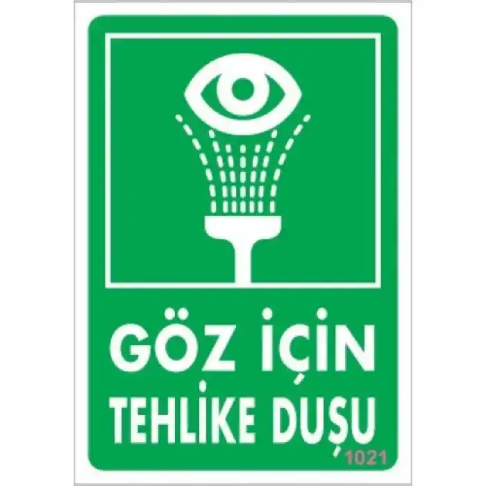 Pvc Levha Göz İçin Tehlike Duşu 17,5*25 cm