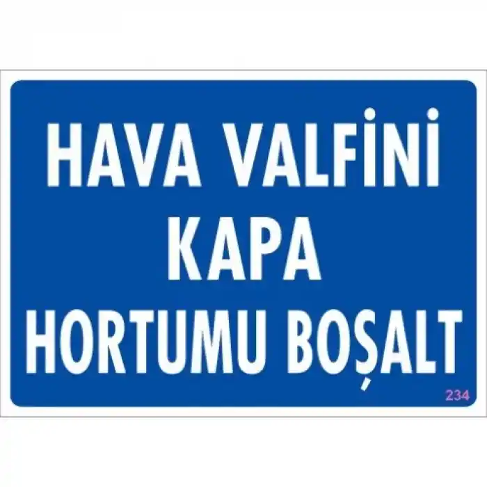 Pvc Levha Hava Valfini Kapa Hortumu Boşalt 25X35 Cm