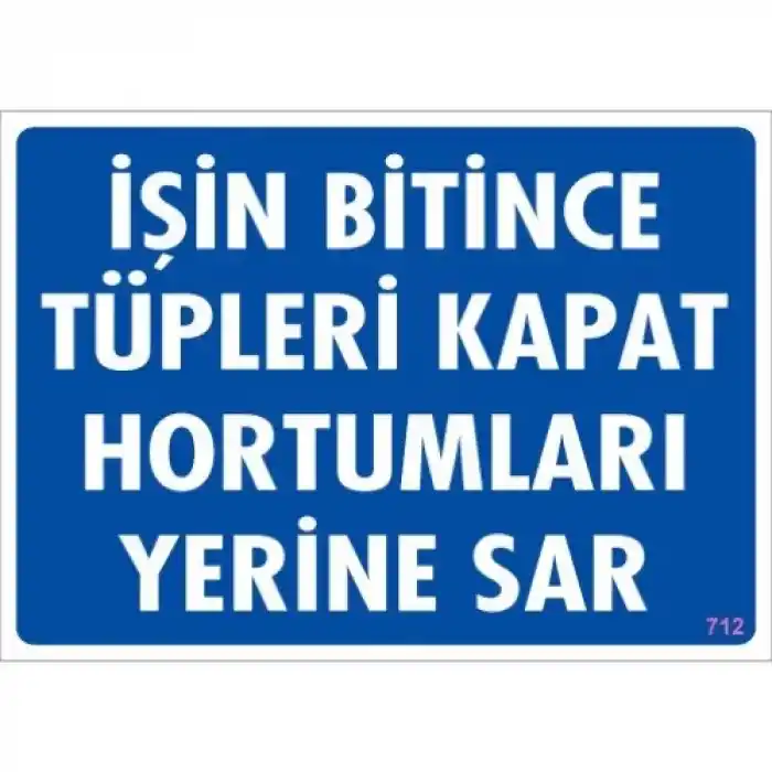 Pvc Levha İşin Bitince Tüpleri Kapat Hortumları Yerine Sar 25X35 Cm
