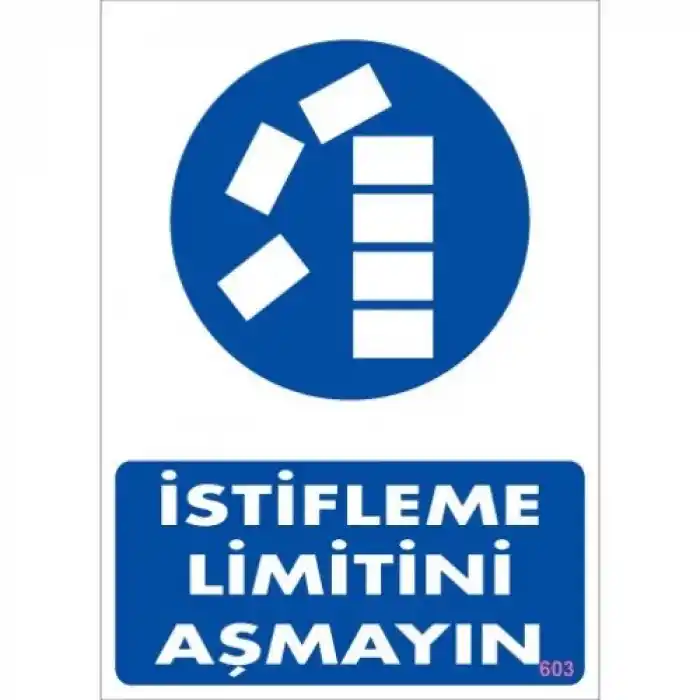 Pvc Levha İstifleme Limitini Aşmayın 25X35 Cm