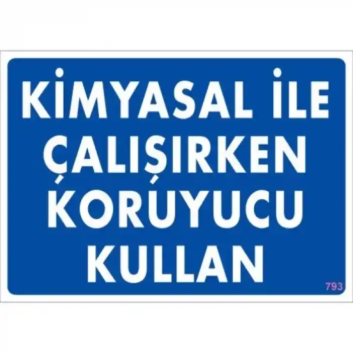Pvc Levha Kimyasal İle Çalışırken Koruyucu Kullan 25X35 Cm
