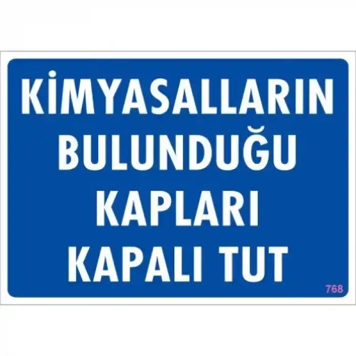 Pvc Levha Kimyasalların Bulunduğu Kapları Kapalı Tut 25X35 Cm