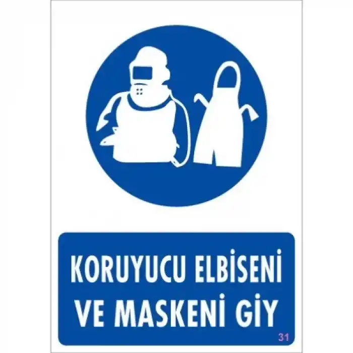 Pvc Levha Koruyucu Elbiseni ve Maskeni Giy 25X35 Cm